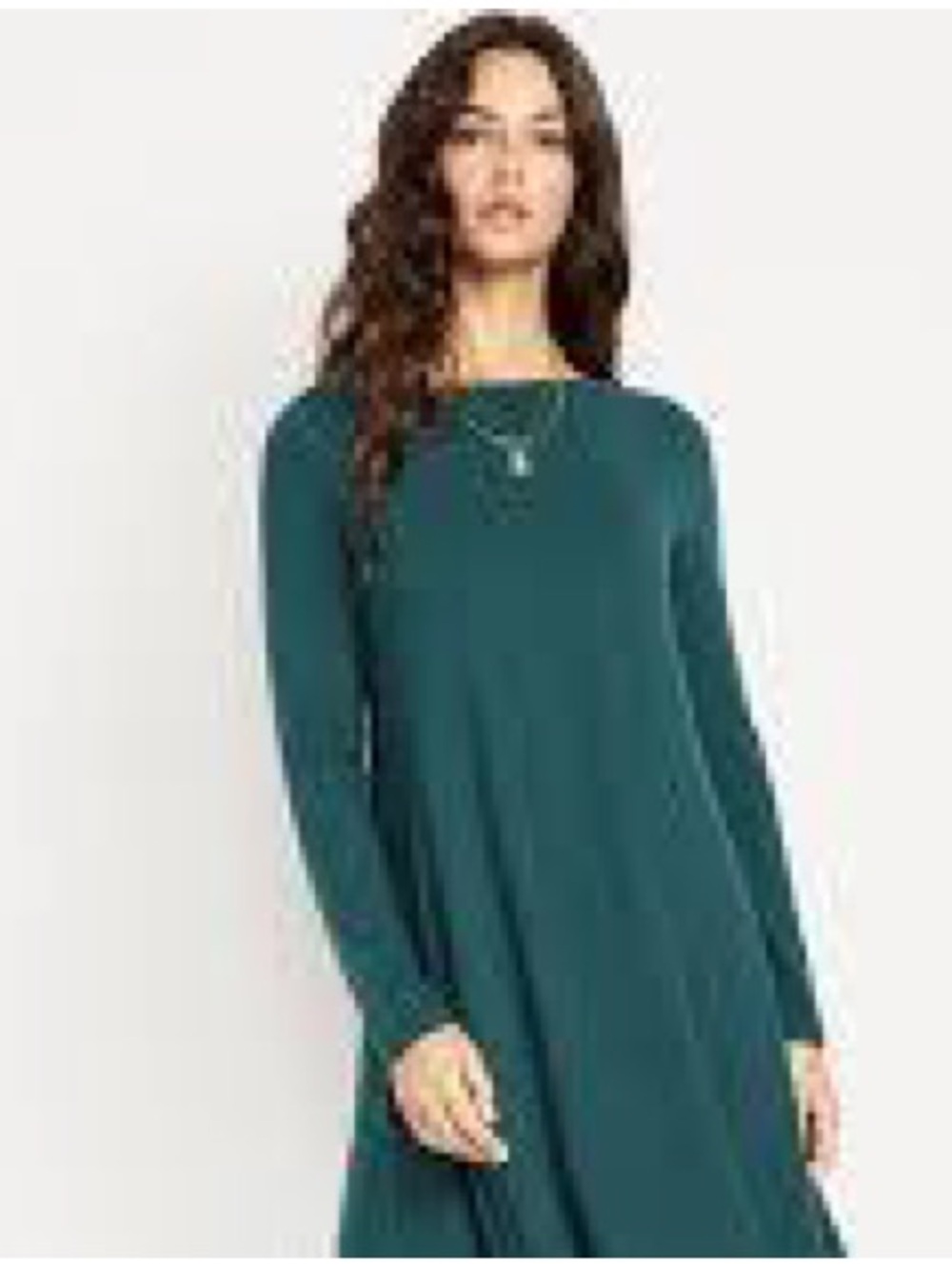 GAP Forest Green Long Sleeve Swing Dress